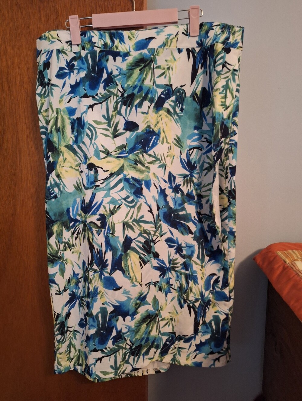 Rip Skirt Hawaii Wrap-A-Round Tropical Blue Green Floral Midi Skirt/Beach Cover